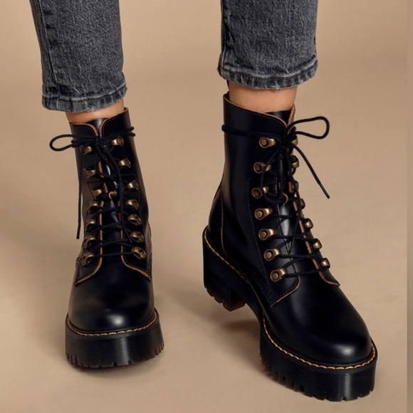 DR Marten's LEONA WOMEN'S VINTAGE SMOOTH LEATHER HEELED BOOTS Size 6 WM - Picture 4 of 15